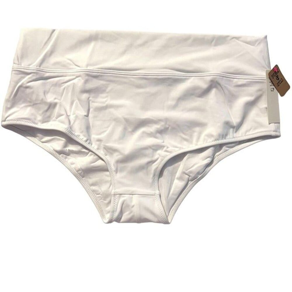 Pink Victoria's Secret NWT Sz XXL White High Waist Full Coverage Bikini Bottom